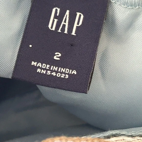 NWT Gap pale blue a line skirt size 2. Wool blend w/nordic looking trim. Lined! - Picture 4 of 15